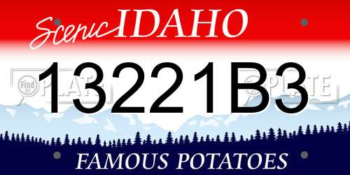 13221B3 Idaho License Plate