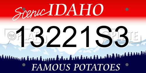 13221S3 Idaho License Plate