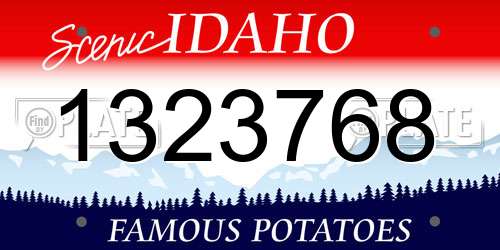 1323768 Idaho License Plate
