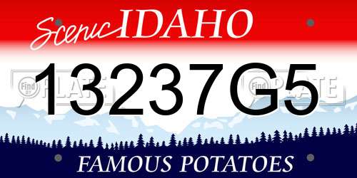 13237G5 Idaho License Plate
