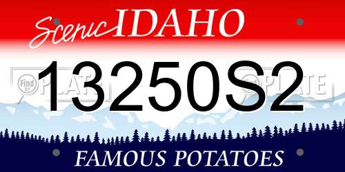 13250S2 Idaho License Plate