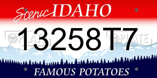 13258T7 Idaho License Plate