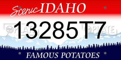 13285T7 Idaho License Plate