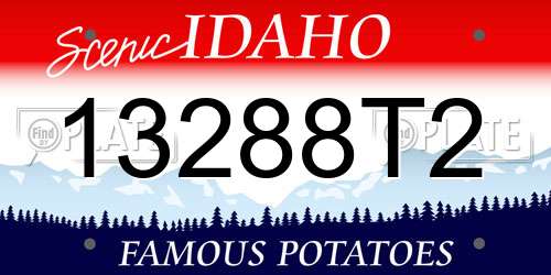 13288T2 Idaho License Plate