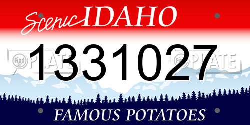 1331027 Idaho License Plate