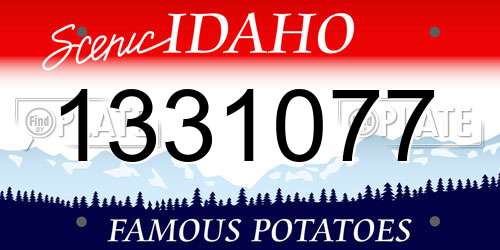 1331077 Idaho License Plate