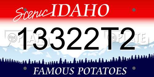 13322T2 Idaho License Plate