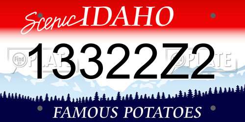 13322Z2 Idaho License Plate
