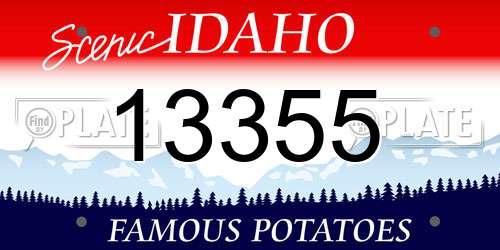 13355 Idaho License Plate