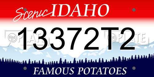 13372T2 Idaho License Plate