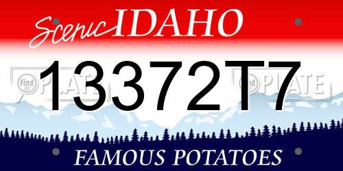 13372T7 Idaho License Plate