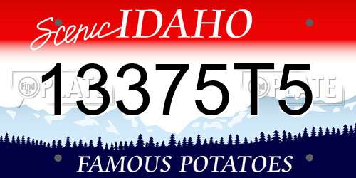 13375T5 Idaho License Plate