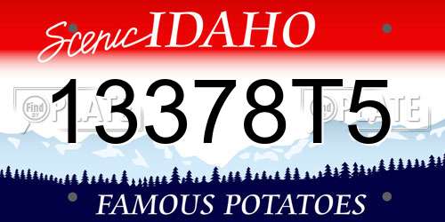 13378T5 Idaho License Plate