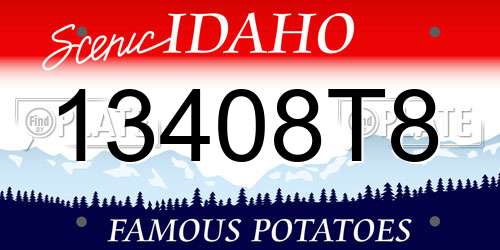 13408T8 Idaho License Plate