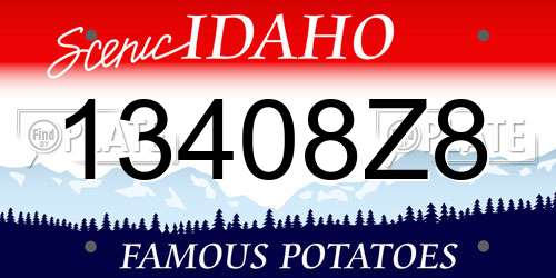 13408Z8 Idaho License Plate