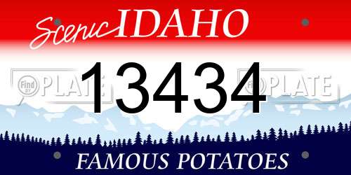 13434 Idaho License Plate