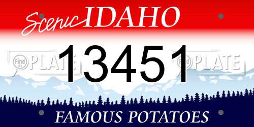 13451 Idaho License Plate