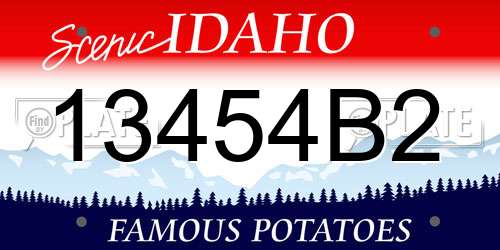 13454B2 Idaho License Plate