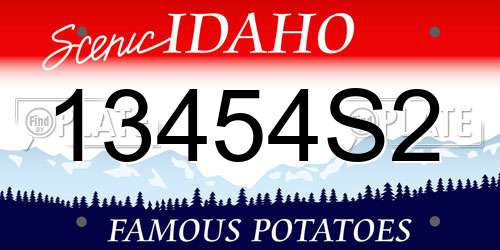 13454S2 Idaho License Plate