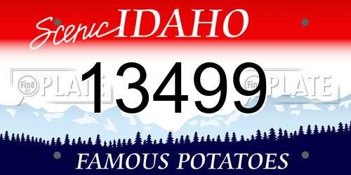 13499 Idaho License Plate