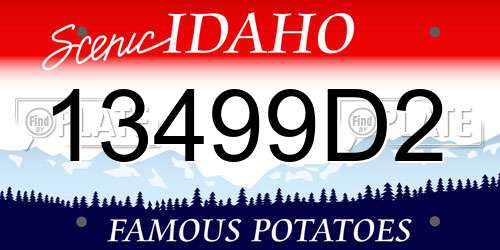 13499D2 Idaho License Plate