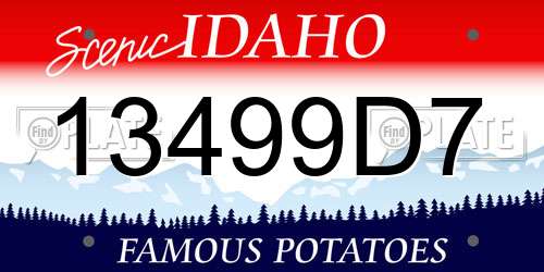 13499D7 Idaho License Plate