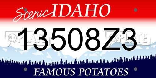 13508Z3 Idaho License Plate