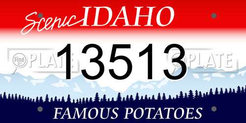 13513 Idaho License Plate