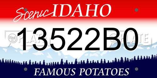 13522B0 Idaho License Plate