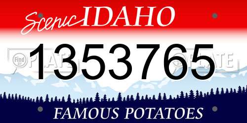 1353765 Idaho License Plate