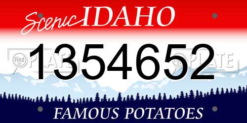 1354652 Idaho License Plate