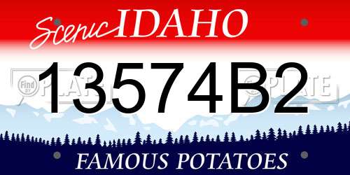 13574B2 Idaho License Plate