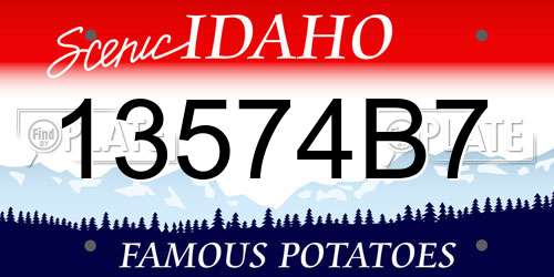 13574B7 Idaho License Plate