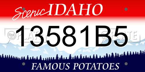 13581B5 Idaho License Plate