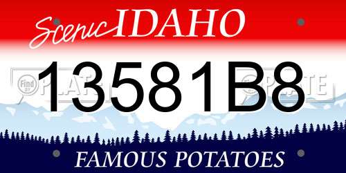 13581B8 Idaho License Plate