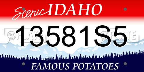 13581S5 Idaho License Plate