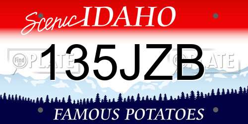 135JZB Idaho License Plate
