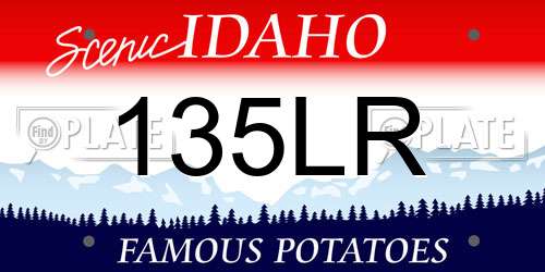 135LR Idaho License Plate