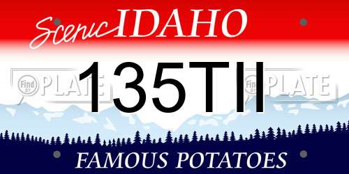 135TII Idaho License Plate