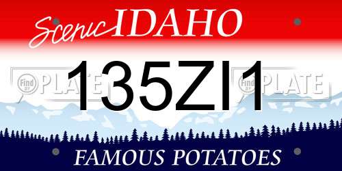 135ZI1 Idaho License Plate