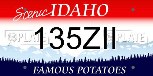 135ZII Idaho License Plate