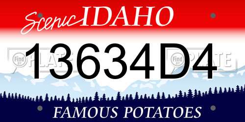 13634D4 Idaho License Plate