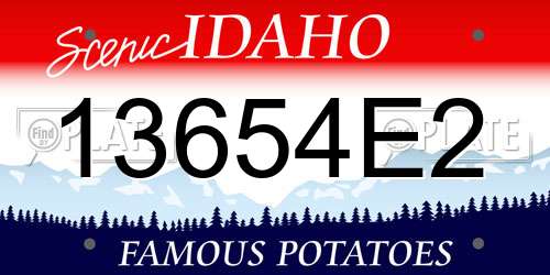 13654E2 Idaho License Plate