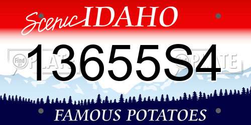 13655S4 Idaho License Plate