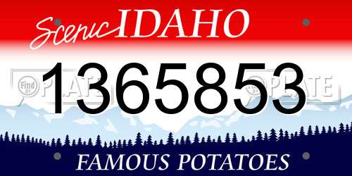 1365853 Idaho License Plate