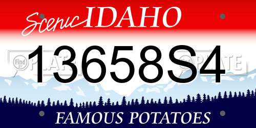 13658S4 Idaho License Plate
