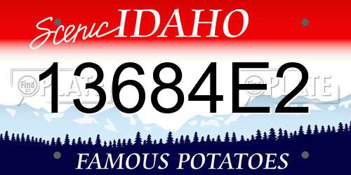 13684E2 Idaho License Plate