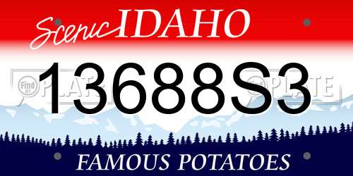 13688S3 Idaho License Plate