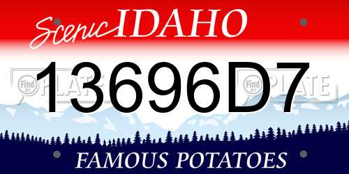 13696D7 Idaho License Plate