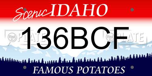 136BCF Idaho License Plate